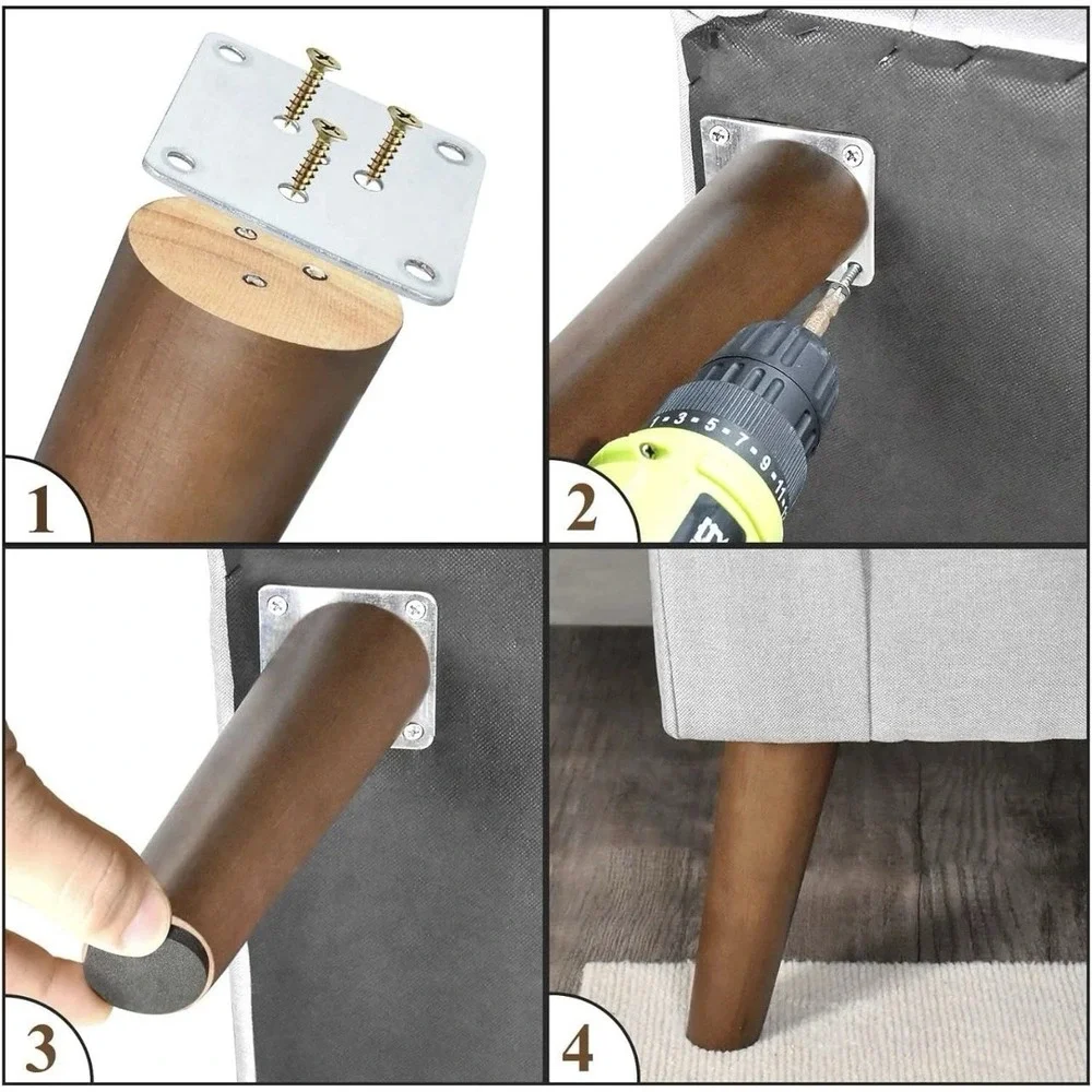 Angled Furniture Legs 8 Inch Slanted Wood Legs for Ottoman Bench Coffee‎ Table